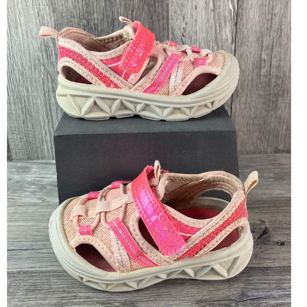 OshKosh Bgosh Pink Water Sandals Toddler Girls Size 5M Closed Toe Washable Shoes